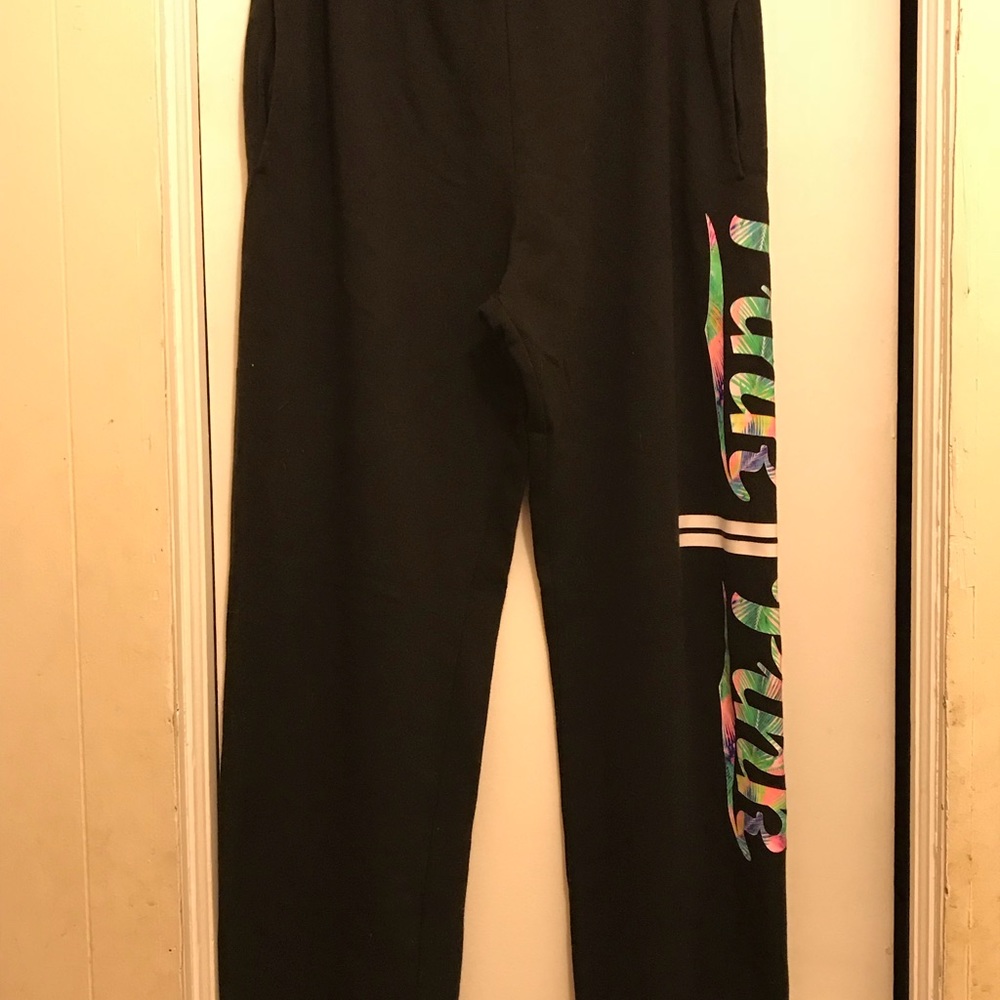 NWOT-PINK Black Sweatpants